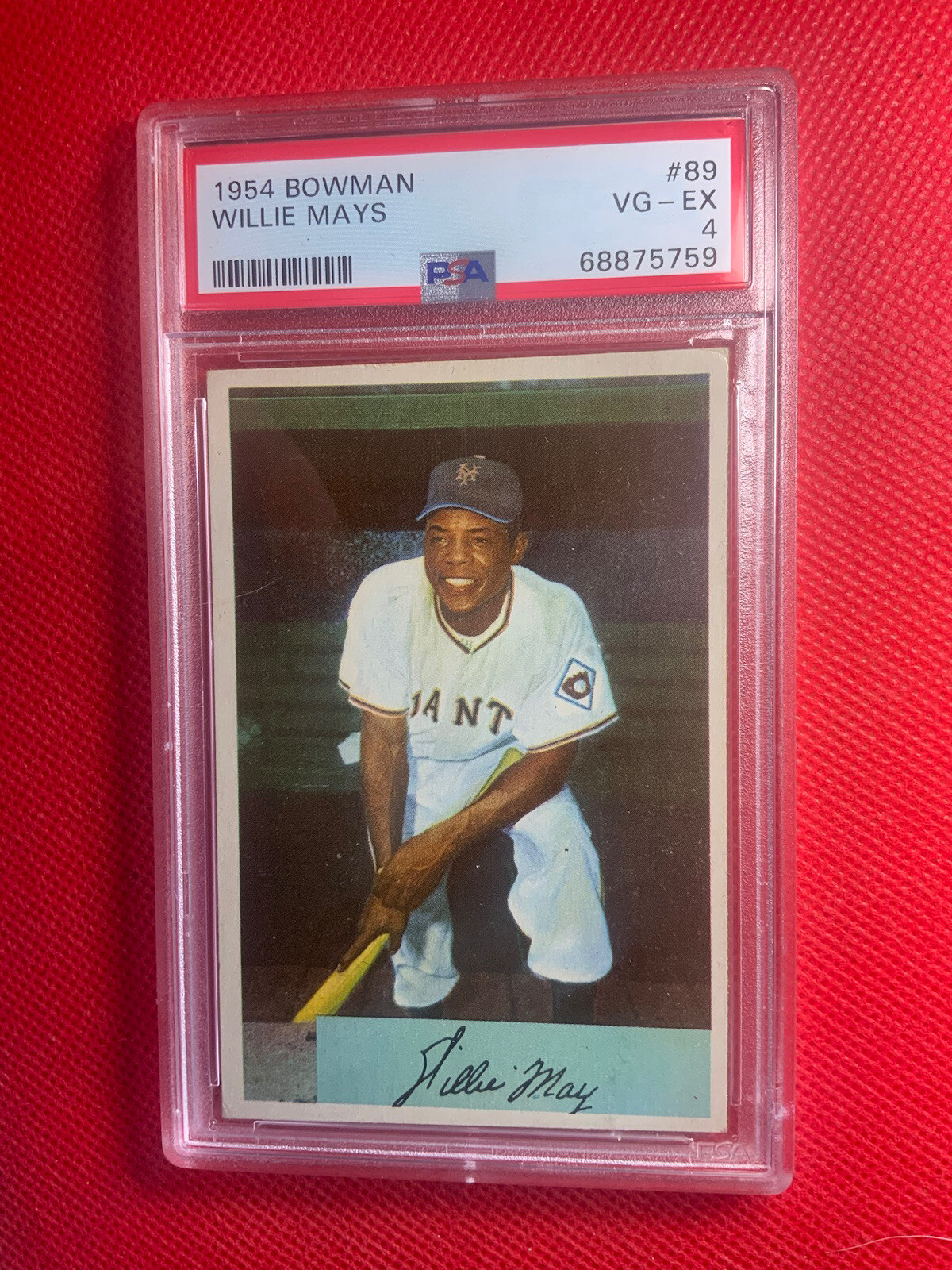 69607853 WILLIE MAYS 1954 Bowman #89 PSA 4 VG-EX centered great color