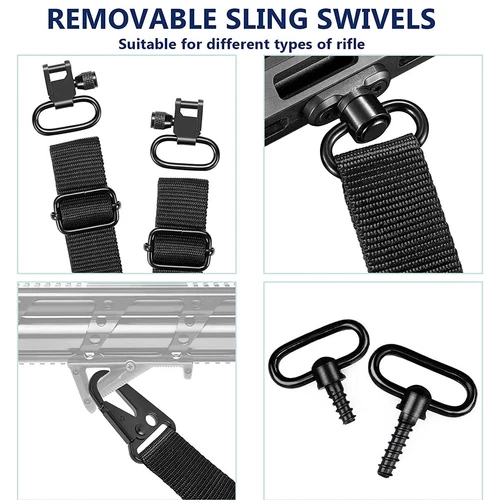 Camouflage Two Point Rifle Gun Sling With Swivels Shoulder Padded Hunting Strap - Picture 8 of 11