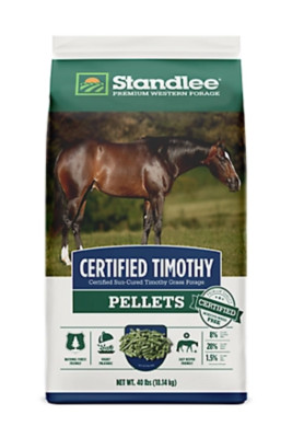 Premium Timothy Grass Hay Pellets for Horses   40 lb. Bag | High-Fiber, Sun-Cure