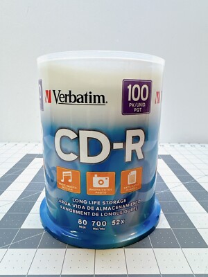 Verbatim 95029 CD-R Recordable 700MB 52X Speed 80 Min Capacity  100/Pack