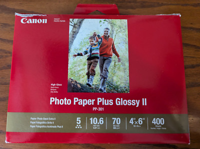 Canon 1432C007 4 x 6 inch Ink Photo Paper Plus Glossy II - 400 Sheets