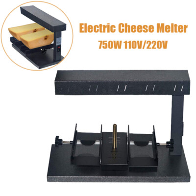 Dual Wheel Electric Raclette Cheese Melter Dry Cheese Heater Melting Grill 750W