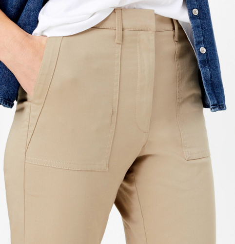 M\u0026S Ladies Trousers Light Camel Cotton 