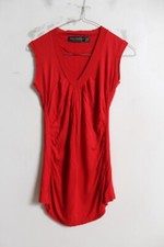 Vintage Zara Womens Y2K Jersey Mini Dress - Red - Size Small S (M3)