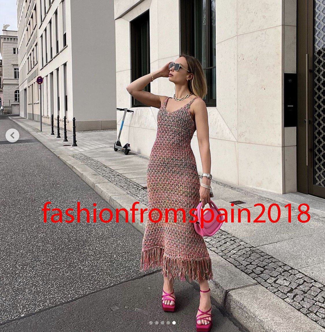 ZARA NEW WOMAN LONG STRAPPY KNIT DRESS 