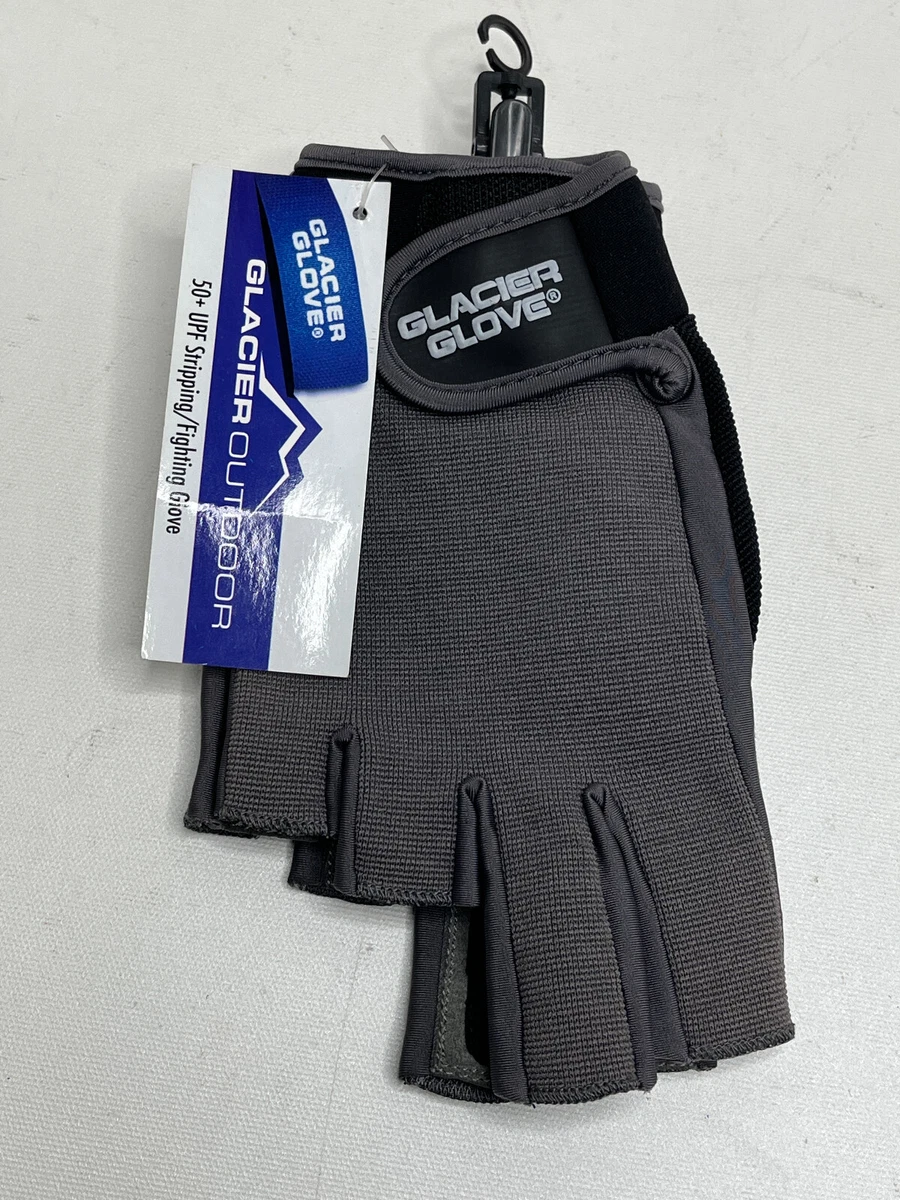 Glacier Glove Stripping & Fish Fighting Fingerless Gloves - Gray Neoprene, UV Protection