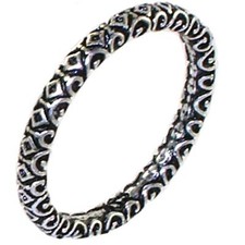  GEOMETRIC DESIGN ETERNITY BAND STACK RING SIZE 6 OXIDIZED 925 STERLING SILVER