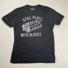 Crazy Dog Shirt Mens L Large Gray Short Sleeve Mechanic Funny Joke