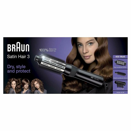 Braun Satin Hair 3 AS330 Cepillo de pelo moldeador 2 Temperaturas 3  Accesorios | eBay