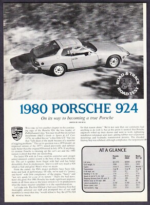 1980 Porsche 924 Coupe Road Test Technical Data Review print article