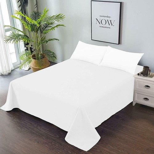 Juego de cama 1000 TC O 1200 TC algodón egipcio artículo seleccionado blanco liso - Imagen 19 de 25