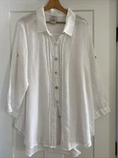 Match Point White Linen Blouse USA size Small Loganlook