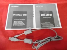 Genuine Olympus USB Cable for an Olympus DS-2000 w Instruction Booklets Bundle
