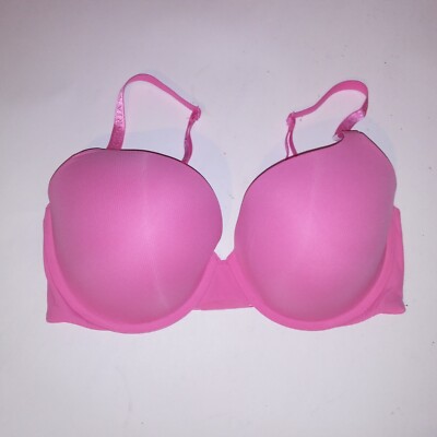 Victoria Secret Bra 36DD Pink Push Up Perfect Shape Micro Ribbed