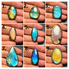 Natural Labradorite Cabochon Semi Precious Gemstone For Jewelry Making J 9583