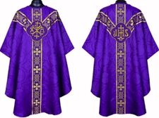 Purple clergy gothic vestment and stole set,Gothic chasuble,casula,casel,CASULLA