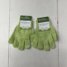 ecoTools Green Bath & Shower Gloves 2 Pack NEW