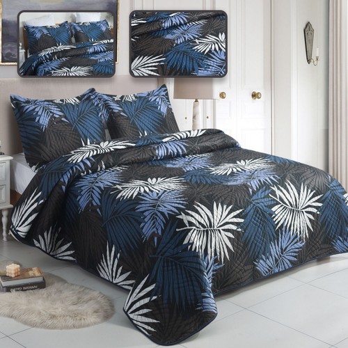 3PCS Quilted Bedspread Set Patchwork Comforter & Pillow Shams Double King - Picture 171 of 221