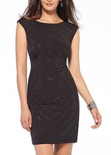 CACHE NWT Sexy Black All Over STUDDED Cocktail Dress Evening Party Club   M  6-8