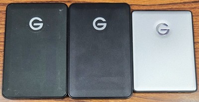 G Technology 1TB Mixed Lot of 3 USB 3.0 Portable Storage External HDD