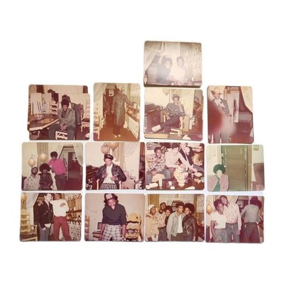 1970s Found Photos African American Retro Party - Hats Coats Smoking Drinking
