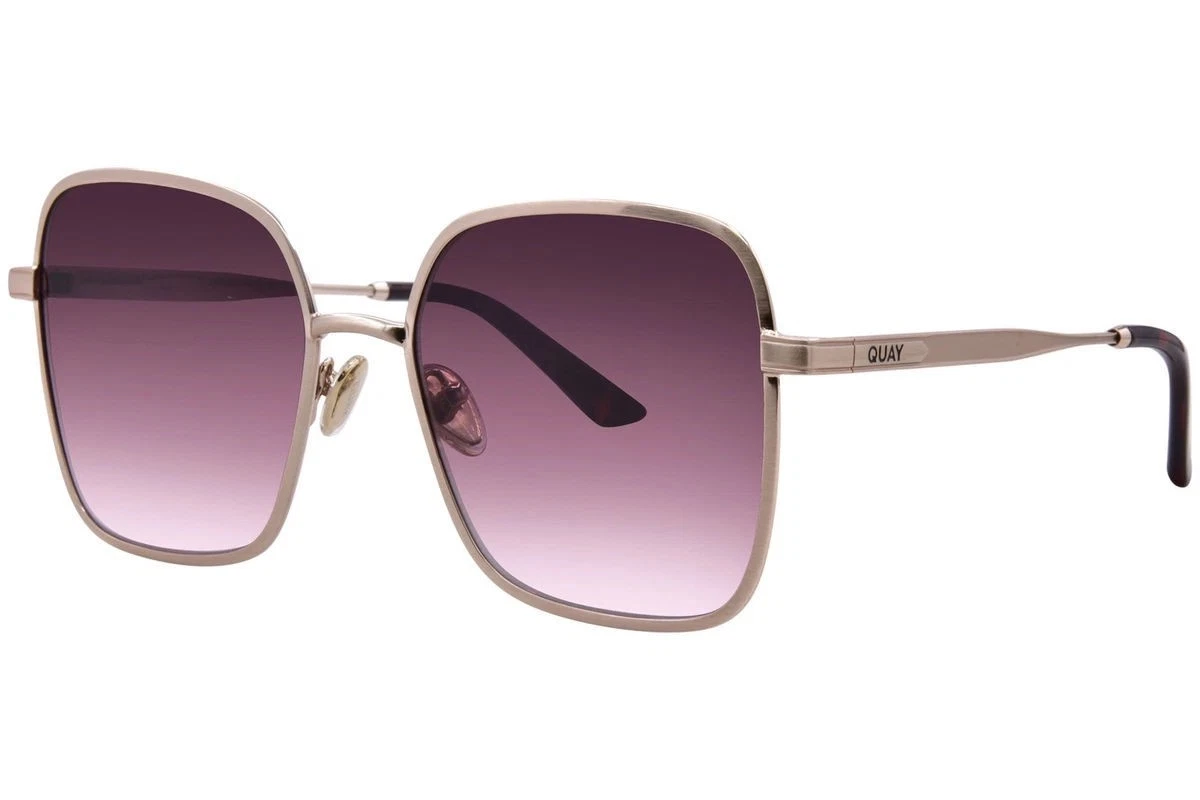 Quay Gold Square Sunglasses for Women for sale | eBay display picture 2