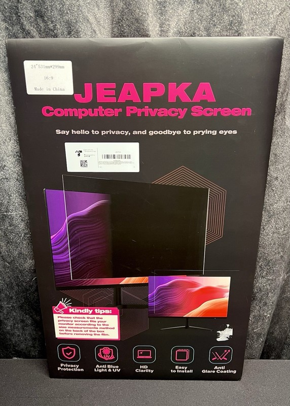 Computer Privacy Screen 24” (531mm * 299mm) 16:9 Surface Hardness 9H New/Sealed
