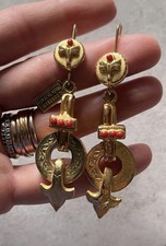 Ugo Correani Vintage Goldtone Earrings Orecchini Metallo Tono Oro