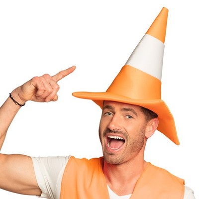 Hut Verkehrskegel - Verkehrshut - Verkehrshütchen - Mottoparty