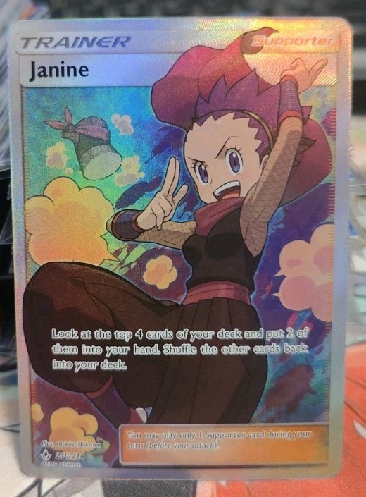 Pokemon Unbroken Bonds Janine 210/214 Full Art Trainer- NM