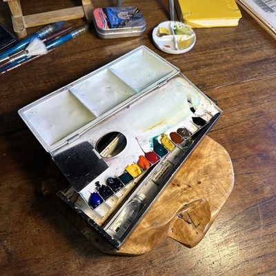 Winsor & Newton Jappaned Blech Künstler Box Palettenfeld 