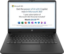 HP Stream 14 Laptop 14in Intel N4120 4GB RAM Black B0TU2EA#ABU UK Keyboard