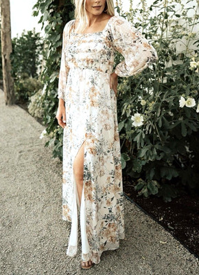 Baltic Born Florence Maxi Dress Floral Chiffon Cottagecore Boho Garden Womens XL