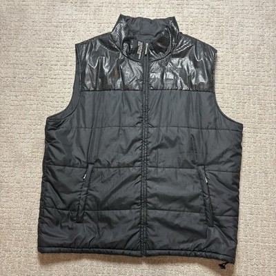 ECKO Unltd Puffer Vest Y2K 3XL Black Skater Hooded Grunge Hip Hop Street