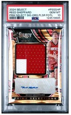 REED SHEPPARD 2024 Select Orange Pulsar Rookie Patch Auto /30 RPA Rockets PSA 10