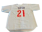 MLB Sammy Sosa Autographed Custom Chicago Cubs Light Blue Jersey Beckett COA