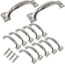 Gate Pull Handle 12PCS 4 Inch Metal Vintage Barn Door Handle Silver