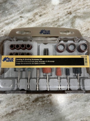 #ad #ad Blue Hawk 31 Piece Sanding And Grinding Rotary Tool Accessory Kit 0011329 NEW $22.00