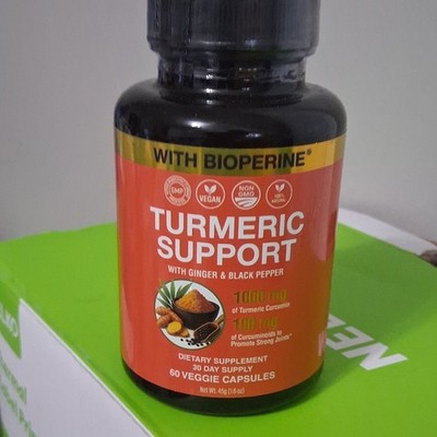 Turmeric Curcumin Ginger BioPerine Black Pepper Vegan Joint Support 60 Caps