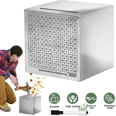 Spardose für Erwachsene Edelstahl Safe Sparbüchsen spart 5000   Metall-Sparbox