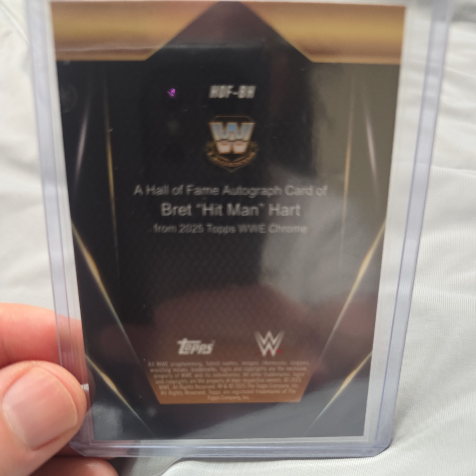 2025 Topps Chrome WWE Bret "Hit Man" Hart Hall of Fame Auto Blue #150 view 2