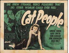 Cat People (RKO, R-1957). Folded, Very Good/Fine. Half Sheet (22" X 28")