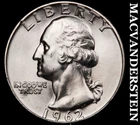 1962-D Washington Quarter- Silver- Choice Gem Brilliant Unc Luster #J5393