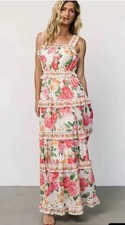 NEW Baltic Born Julieta Tiered Maxi Dress Floral Sleeveless Ruffle L NWOT
