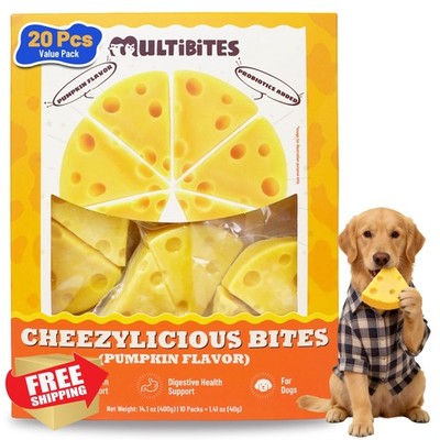 MULTIBITES Pumpkin Cheese Dog Treats Chewy Training Snacks