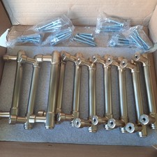 KHTUMEWARE 10-Pk 3.5 in Cabinet Drawer Pulls Bar Gold Steel B1