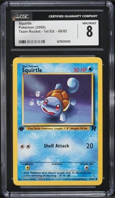 2000 Pokemon Team Rocket 1st Edition Squirtle #68 CGC 8 NM-MT