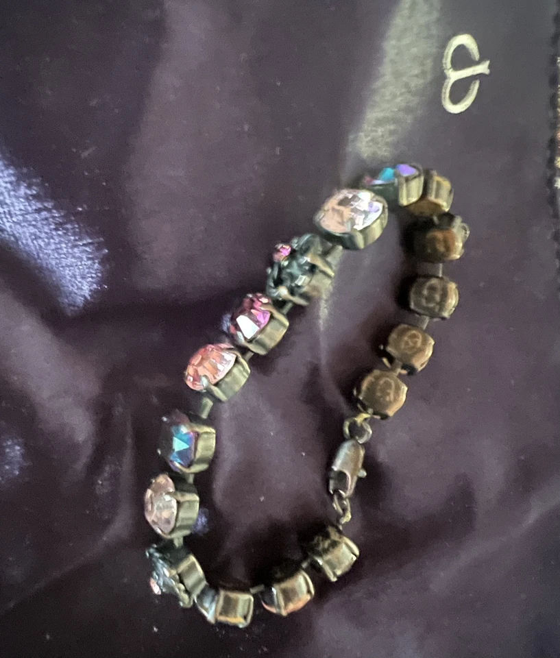 Orig $350 欧洲多宝石网球手链彩虹珠宝 SWAROVSKI 手工制作 — 第 4/4 张图片