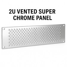 Super Chrome 2U Rack Panel   19  Perforated Steel Faceplate   Custom Finishes 