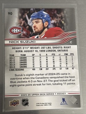 Nick Suzuki 2025-26 Upper Deck #90 | eBay